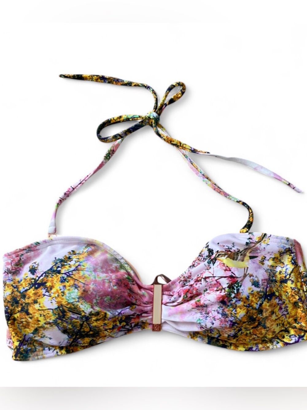 NWT Ted Baker Pretty Trees Dusky Pink Embel Bikini Top Womens Size 3